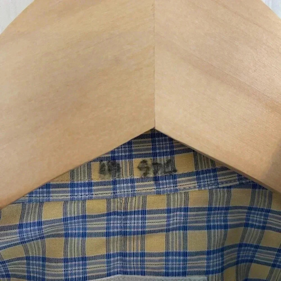 Thomas Pink Mens Blue and Yellow Plaid Shirt - Picture 3 of 7